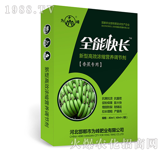 全能快長(zhǎng)（香蕉專(zhuān)用）-新型高效濃縮營(yíng)養(yǎng)調(diào)節(jié)劑-為峰