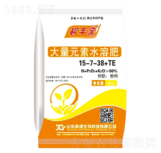 大量元素水溶肥料15-7-38+TE-碧豐寶-新港生物