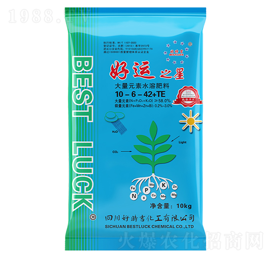 大量元素水溶肥料10-6-42+TE-好運之星-好時吉