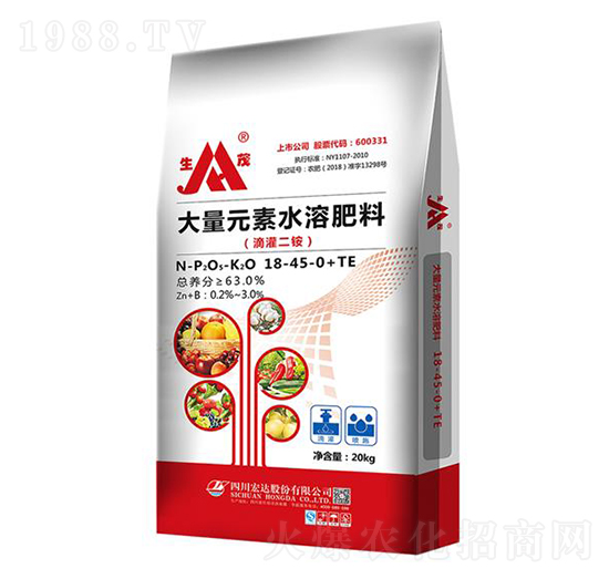 大量元素水溶肥18-45-0+TE-生茂-宏達股份