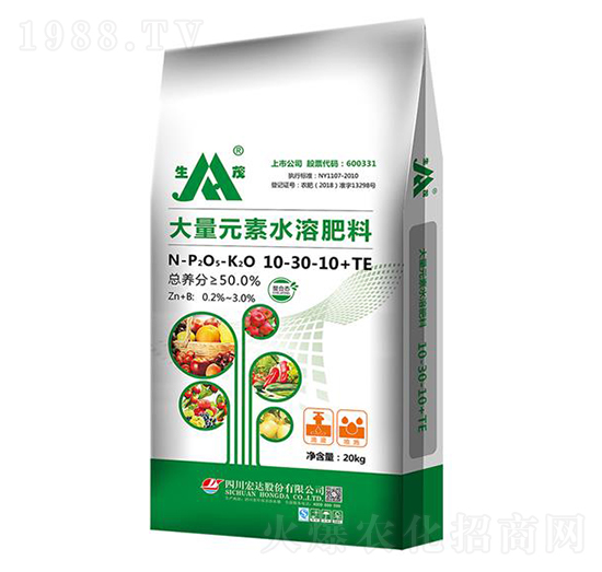 大量元素水溶肥10-30-10+TE-生茂-宏達股份