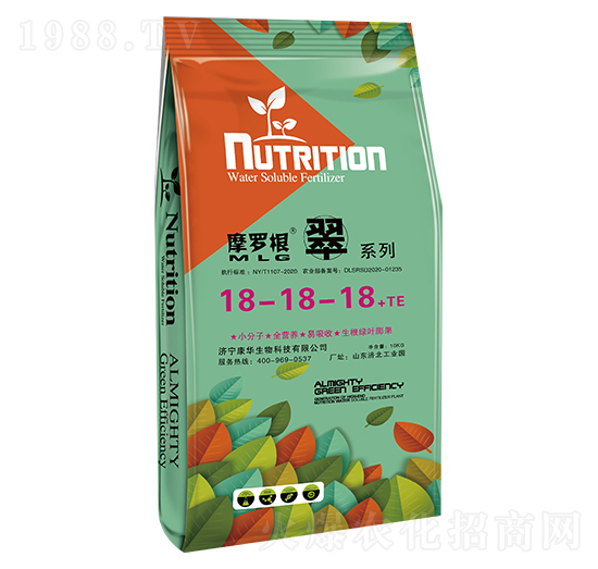 大量元素水溶肥料18-18-18+TE-摩羅根翠-康華生物