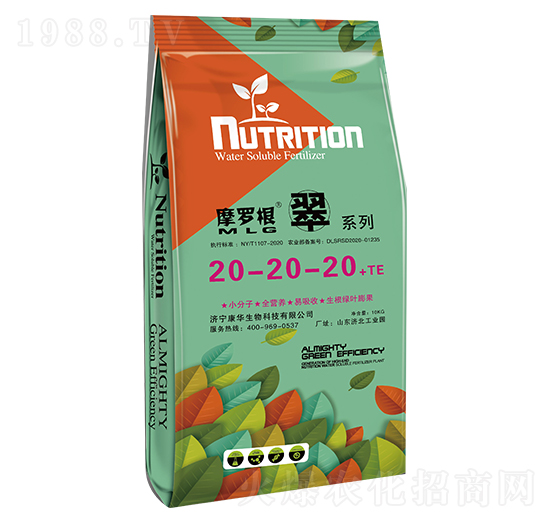 大量元素水溶肥料20-20-20+TE-摩羅根翠-康華生物