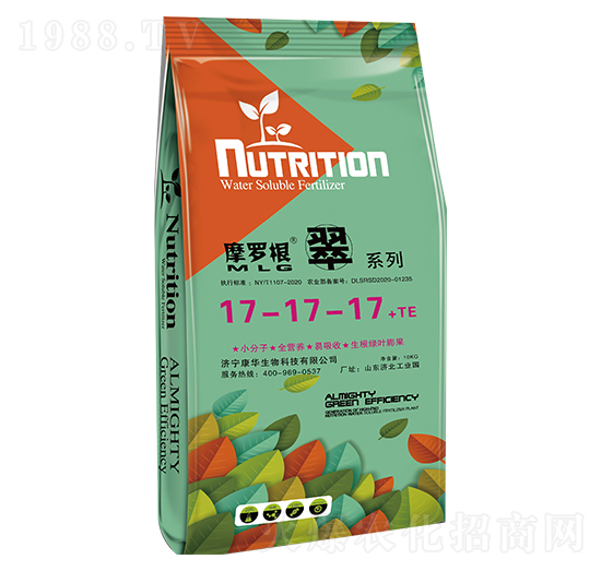 大量元素水溶肥料17-17-17+TE-摩羅根翠-康華生物