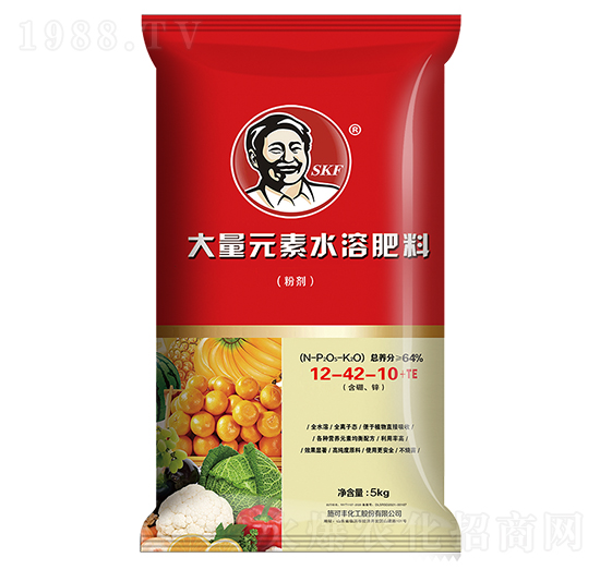 大量元素水溶肥料12-42-10+TE-施可豐