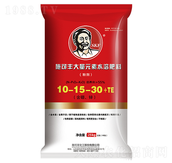 大量元素水溶肥料10-15-30+TE-施可豐