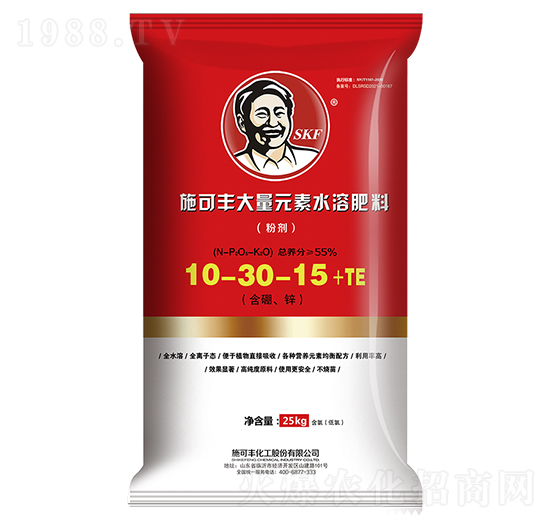 大量元素水溶肥料10-30-15+TE-施可豐