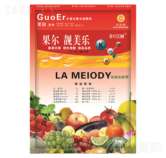 高鉀型大量元素水溶肥7-12-40+TE-果爾靚美樂(lè)-百陽(yáng)墾