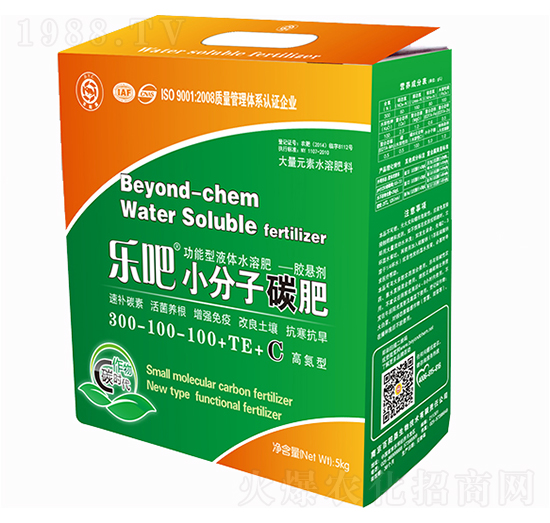 高氮型大量元素水溶肥300-100-100+Ca+Mgo+TE+C-樂(lè)吧小分子碳肥-百陽(yáng)墾