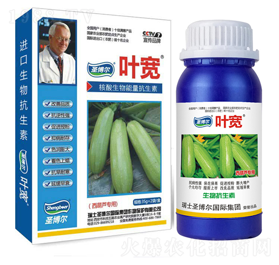 西葫蘆專用葉面肥-多糖生物酶誘抗肽-葉寬-圣博爾生物