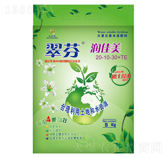 高氮鉀型大量元素水溶肥20-10-30+TE-翠芬潤(rùn)佳美-百陽(yáng)墾