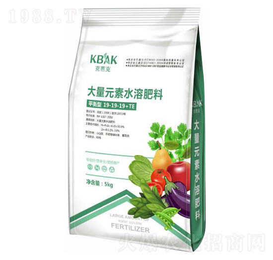 平衡型大量元素水溶肥19-19-19+TE-克巴克