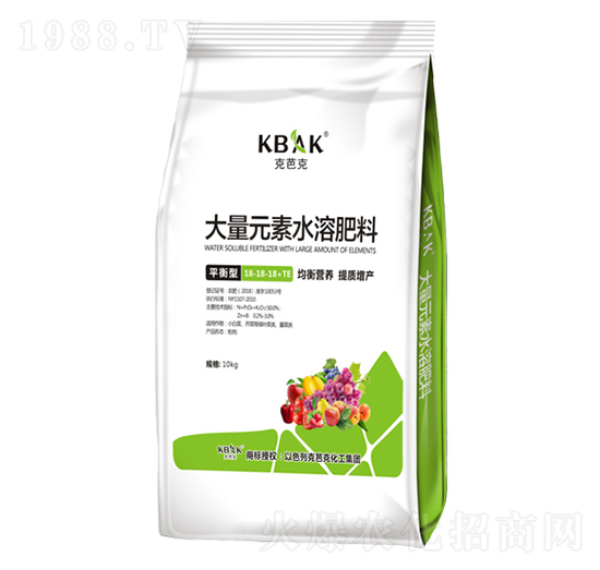 平衡型大量元素水溶肥料18-18-18+TE-克巴克