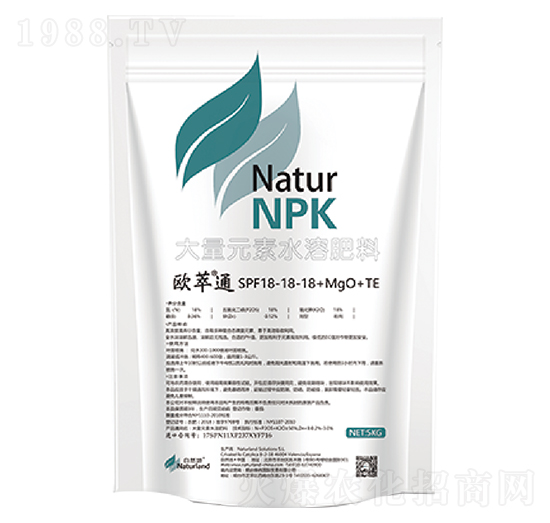 大量元素水溶肥料18-18-18+MgO+TE-歐萃通-高欣生物