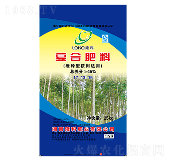 隆科牌復合肥（緩釋型桉樹適用）17-13-15-隆科農(nóng)資