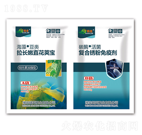 拉長嫩直花英寶+復(fù)合銹粉免疫劑-韓金-韓邦肥業(yè)