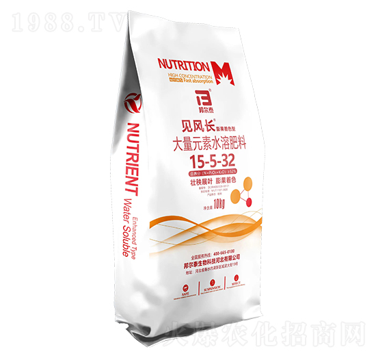 膨果著色型大量元素水溶肥料15-5-32-見風長-邦爾泰生物