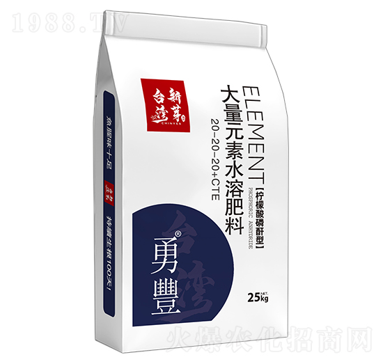 25kg檸檬酸磷酐型大量元素水溶肥料20-20-20+CTE-勇豐-臺(tái)灣新芽