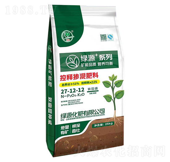 農(nóng)田級控釋摻混肥料27-12-12-綠源礦能肥-綠源化肥