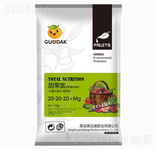 碳基酶功能型大量元素水溶肥料20-20-20+Mg-甜果富-果達(dá)康肥業(yè)
