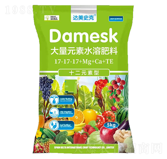十二元素型大量元素水溶肥17-17-17+Mg+Ca+TE-達(dá)美史克